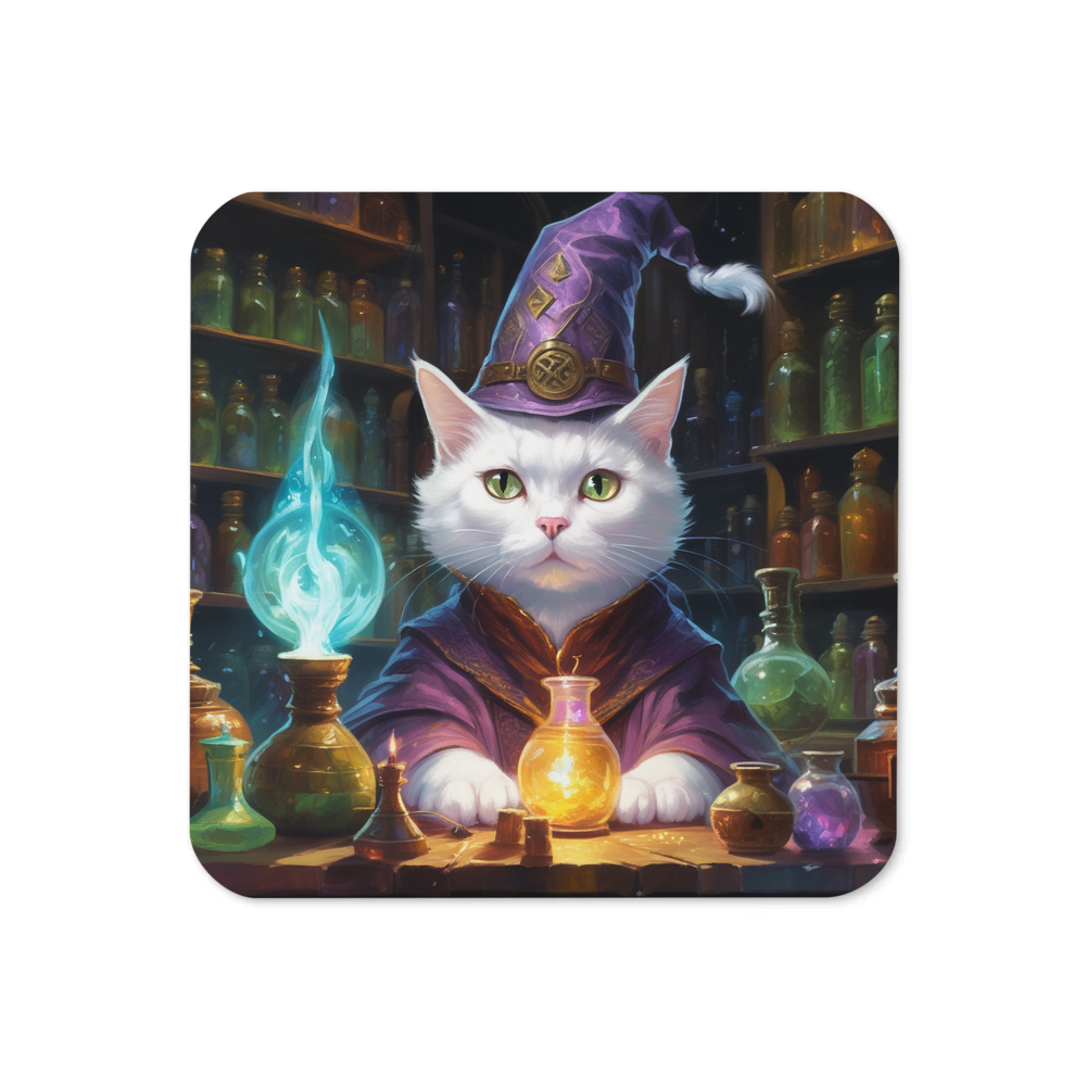 PugMug Custom White American Shorthair Cat Coaster