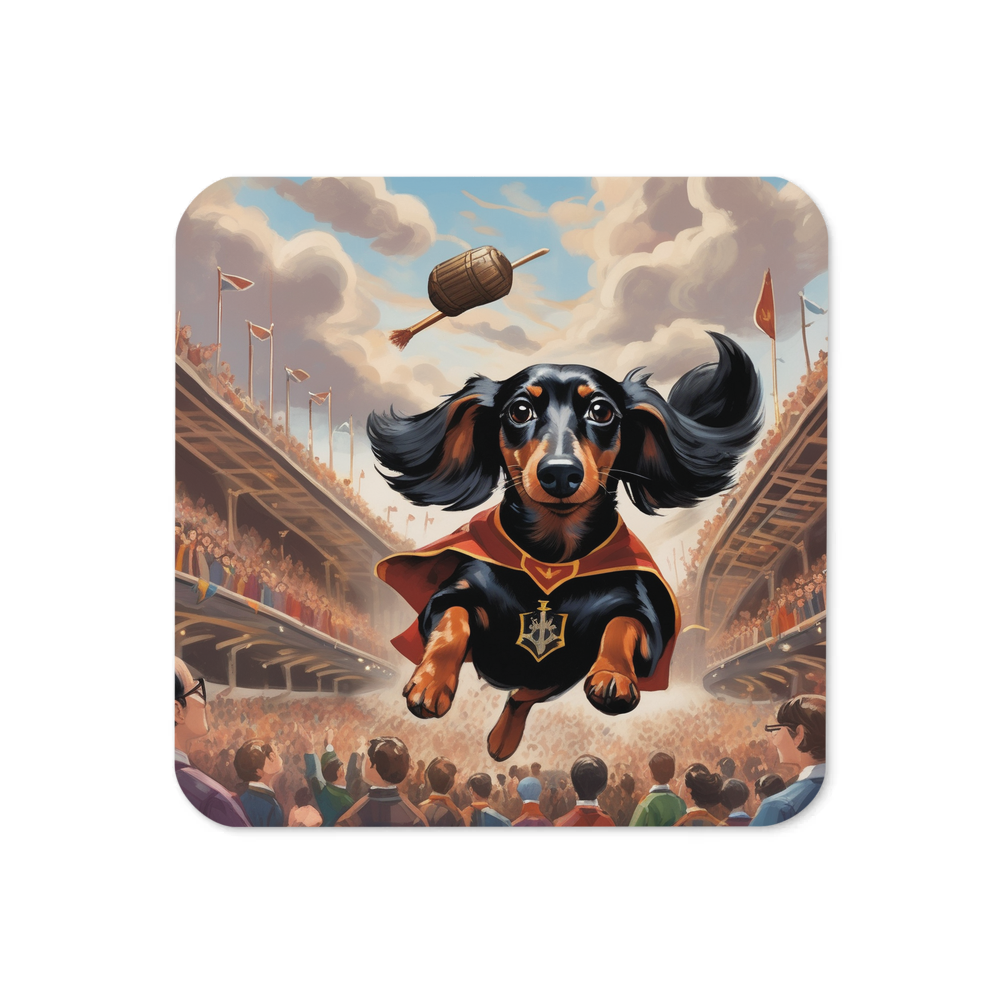 PugMug Custom Black Dachshund Coaster