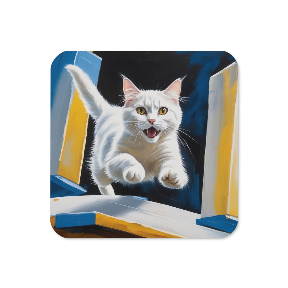 PugMug Custom White Companion Cat Coaster