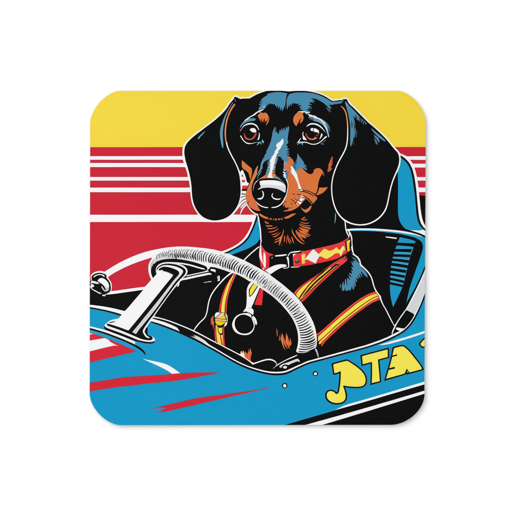 PugMug Custom Black Dachshund Coaster