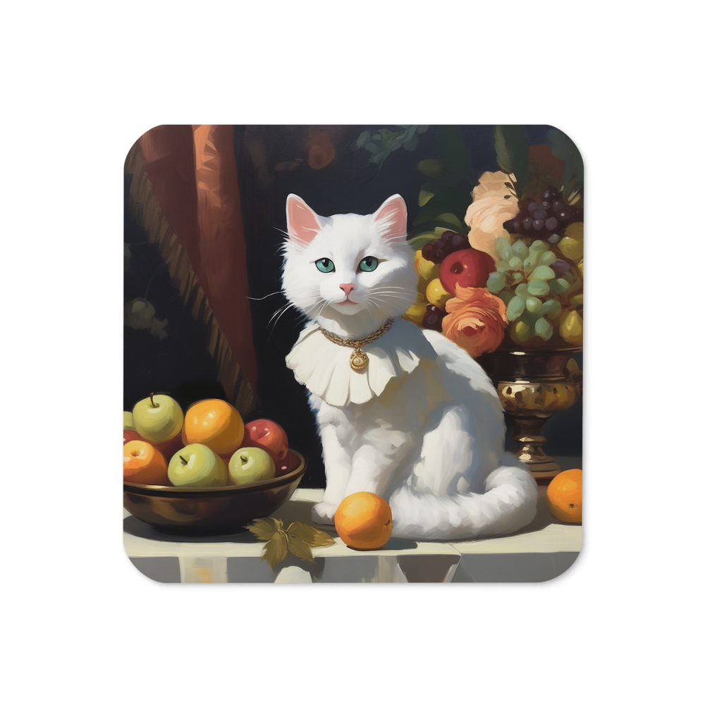 PugMug Custom White Companion Cat Coaster