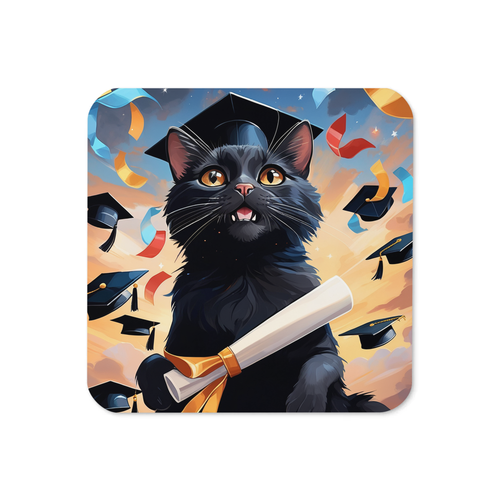 PugMug Custom Black Exotic Cat Coaster