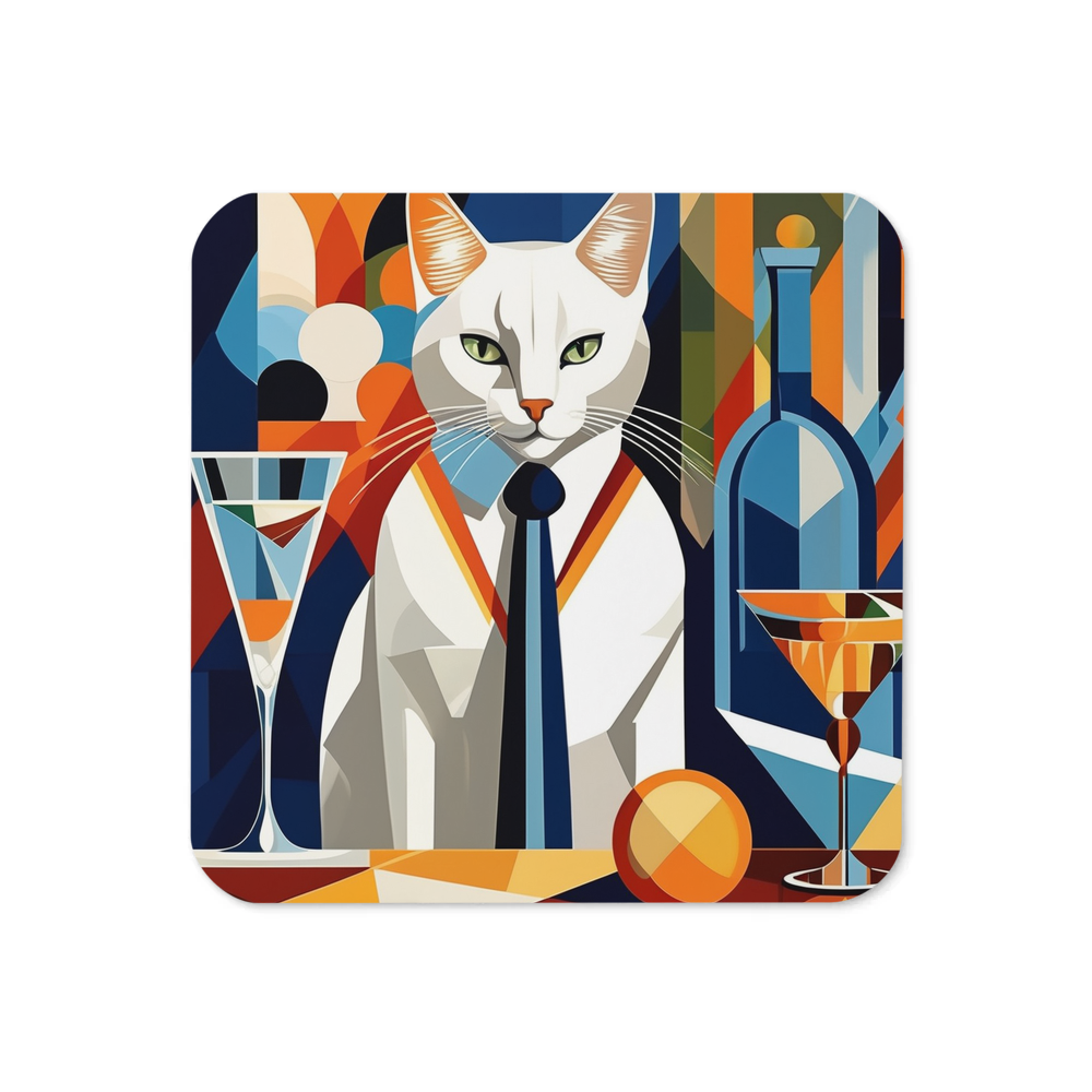 PugMug Custom White Companion Cat Coaster