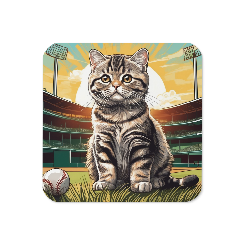 PugMug Custom Tabby Scottish Fold Cat Coaster