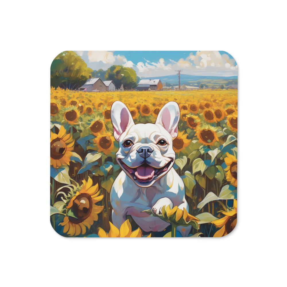 PugMug Custom White French Bulldog Coaster