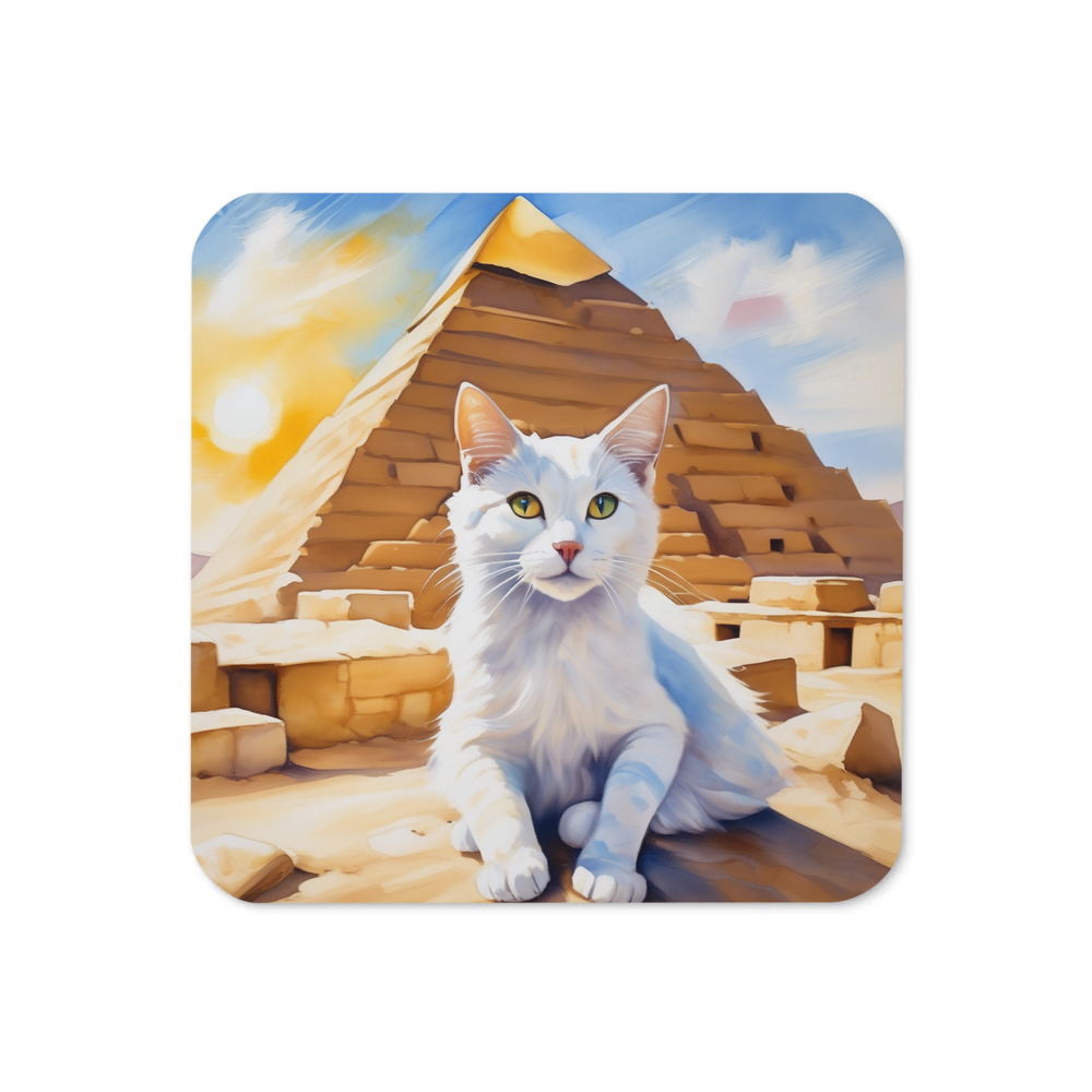 PugMug Custom White Companion Cat Coaster