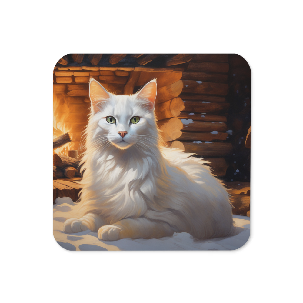 PugMug Custom White Companion Cat Coaster