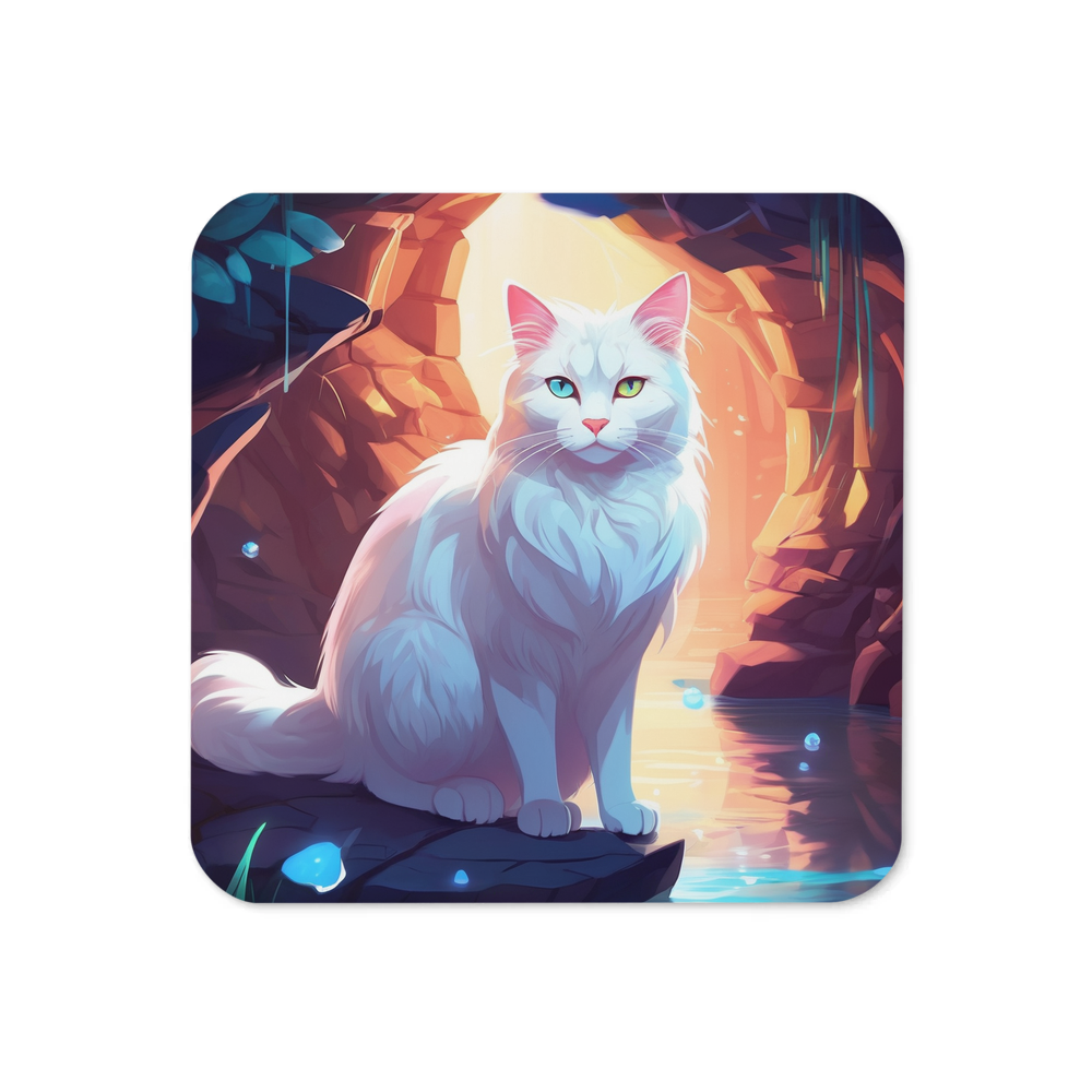 PugMug Custom White Companion Cat Coaster