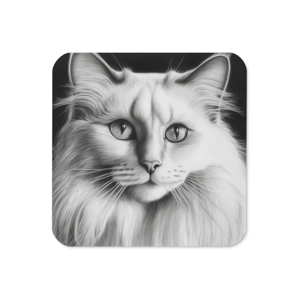 PugMug Custom White Ragdoll Cat Coaster