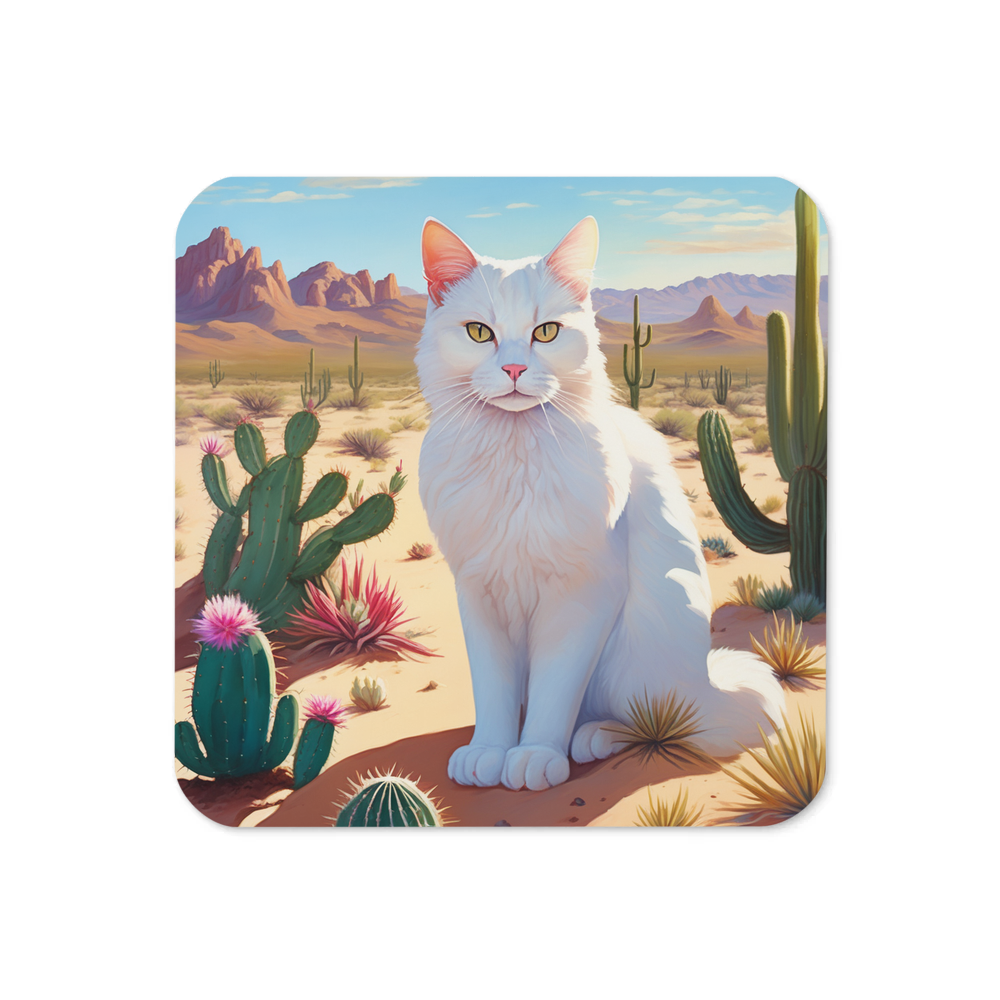 PugMug Custom White Companion Cat Coaster