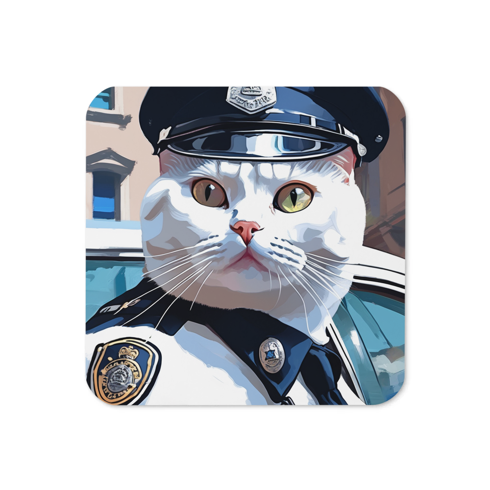 PugMug Custom White British Shorthair Cat Coaster