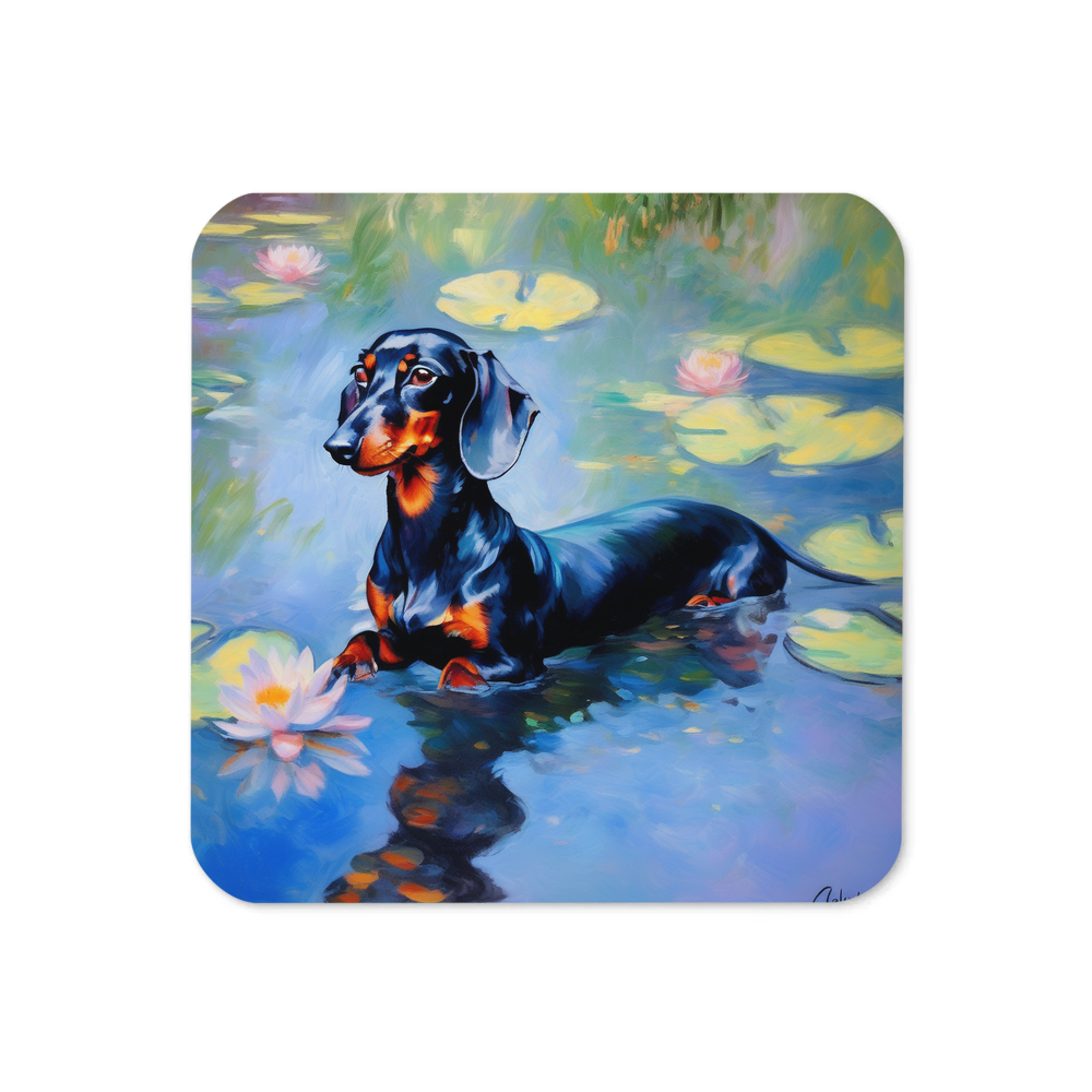 PugMug Custom Black Dachshund Coaster
