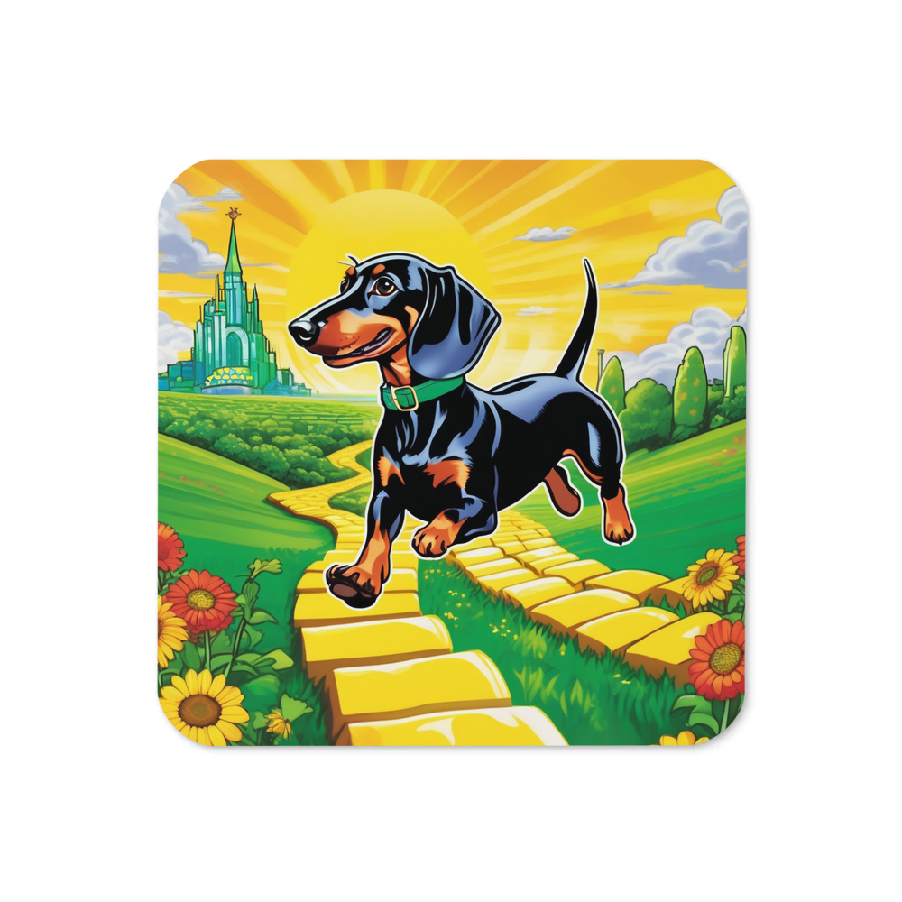 PugMug Custom Black Dachshund Coaster