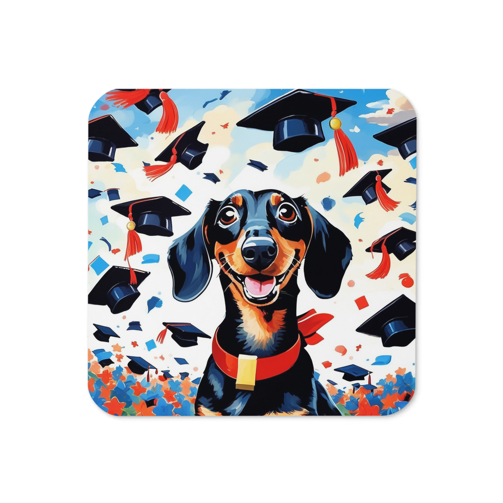 PugMug Custom Black Dachshund Coaster