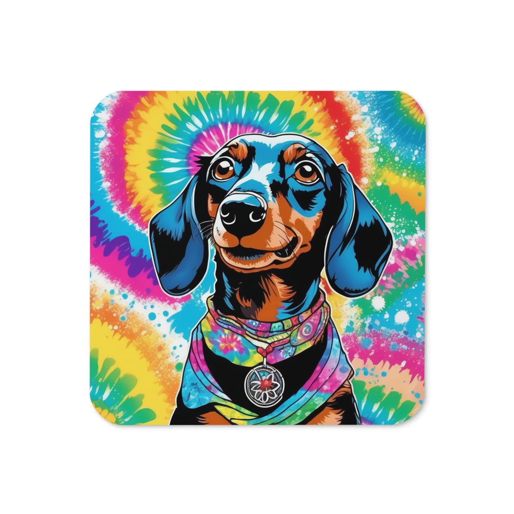 PugMug Custom Black Dachshund Coaster