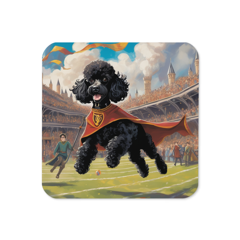 PugMug Custom Black Poodle Coaster