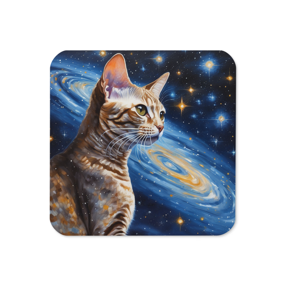 PugMug Custom Tabby Devon Rex Cat Coaster