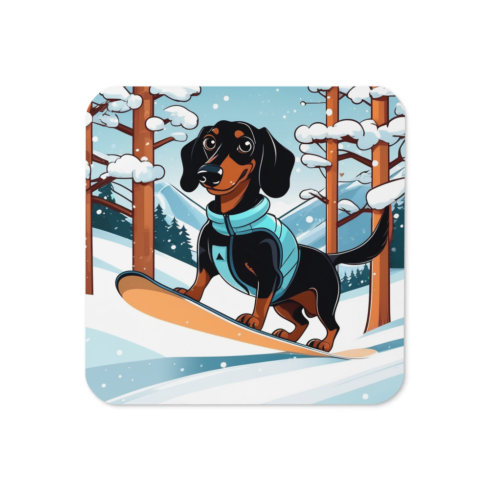 PugMug Custom Black Dachshund Coaster