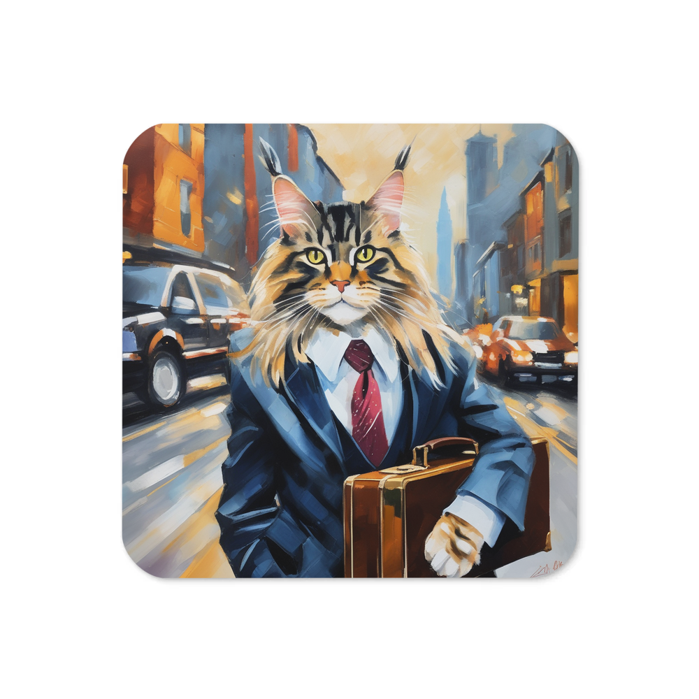 PugMug Custom Tabby Maine Coon Cat Coaster
