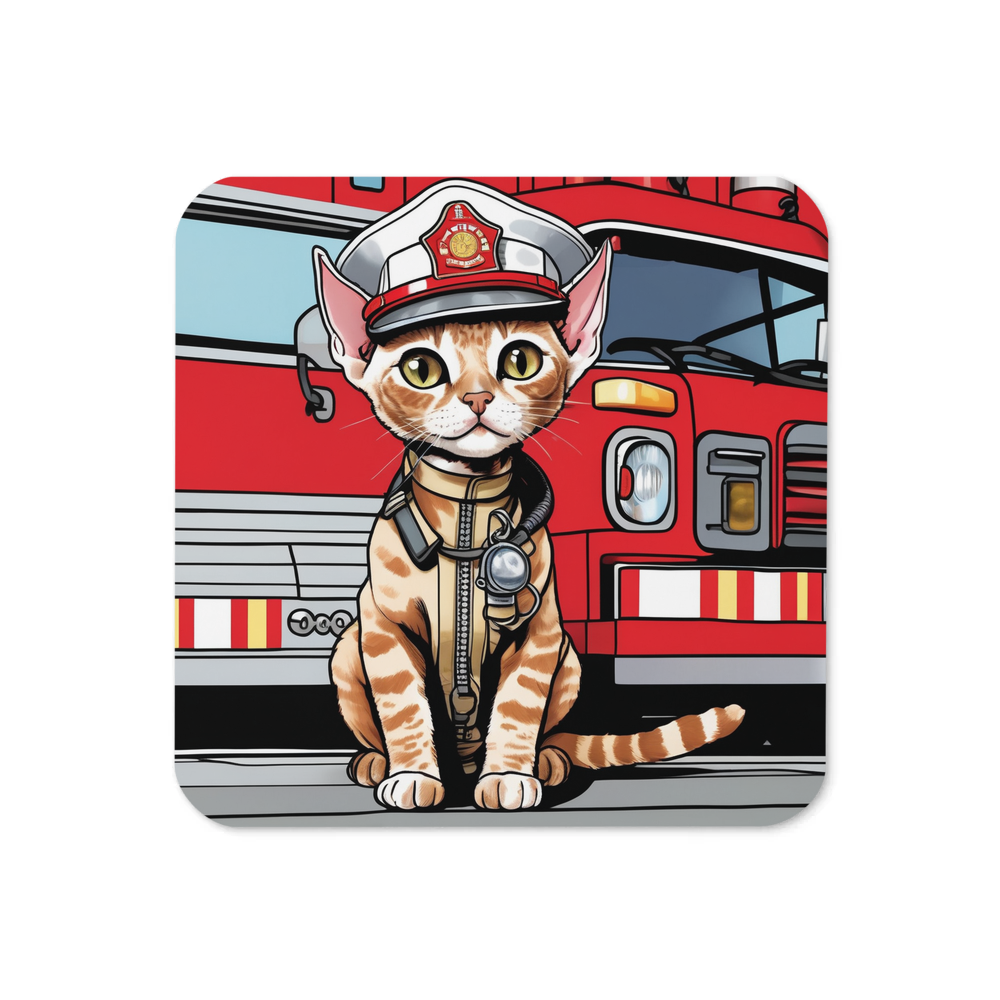 PugMug Custom Tabby Devon Rex Cat Coaster