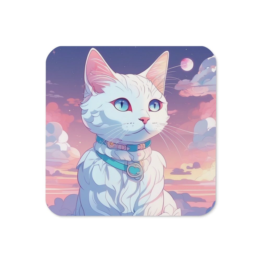 PugMug Custom White Companion Cat Coaster