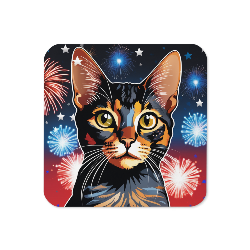 PugMug Custom Black Abyssinian Cat Coaster