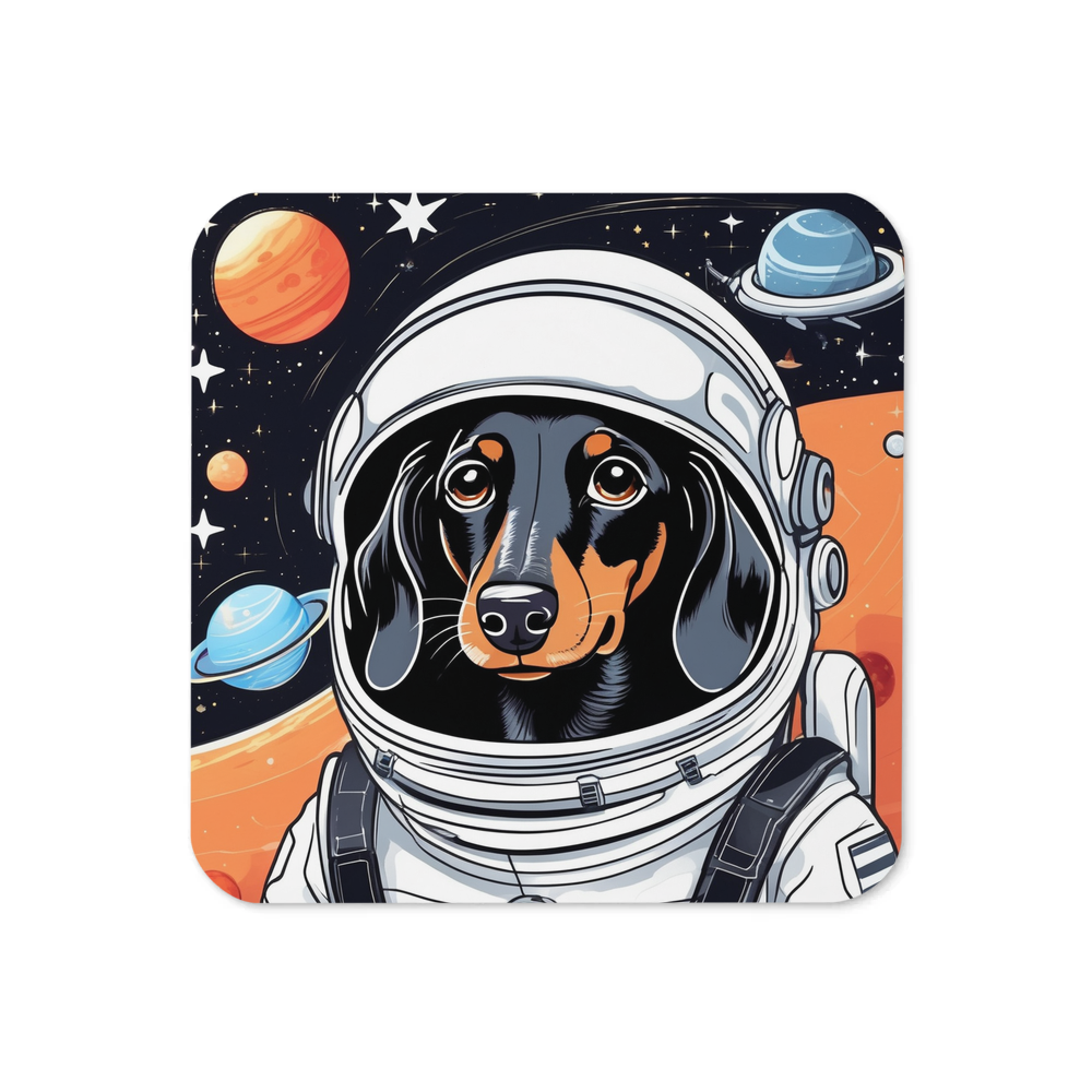 PugMug Custom Black Dachshund Coaster