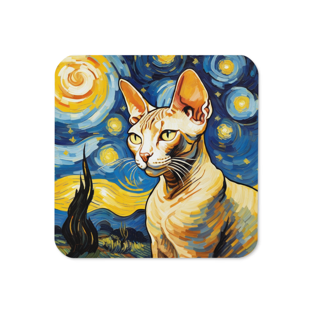 PugMug Custom Tabby Sphynx Cat Coaster