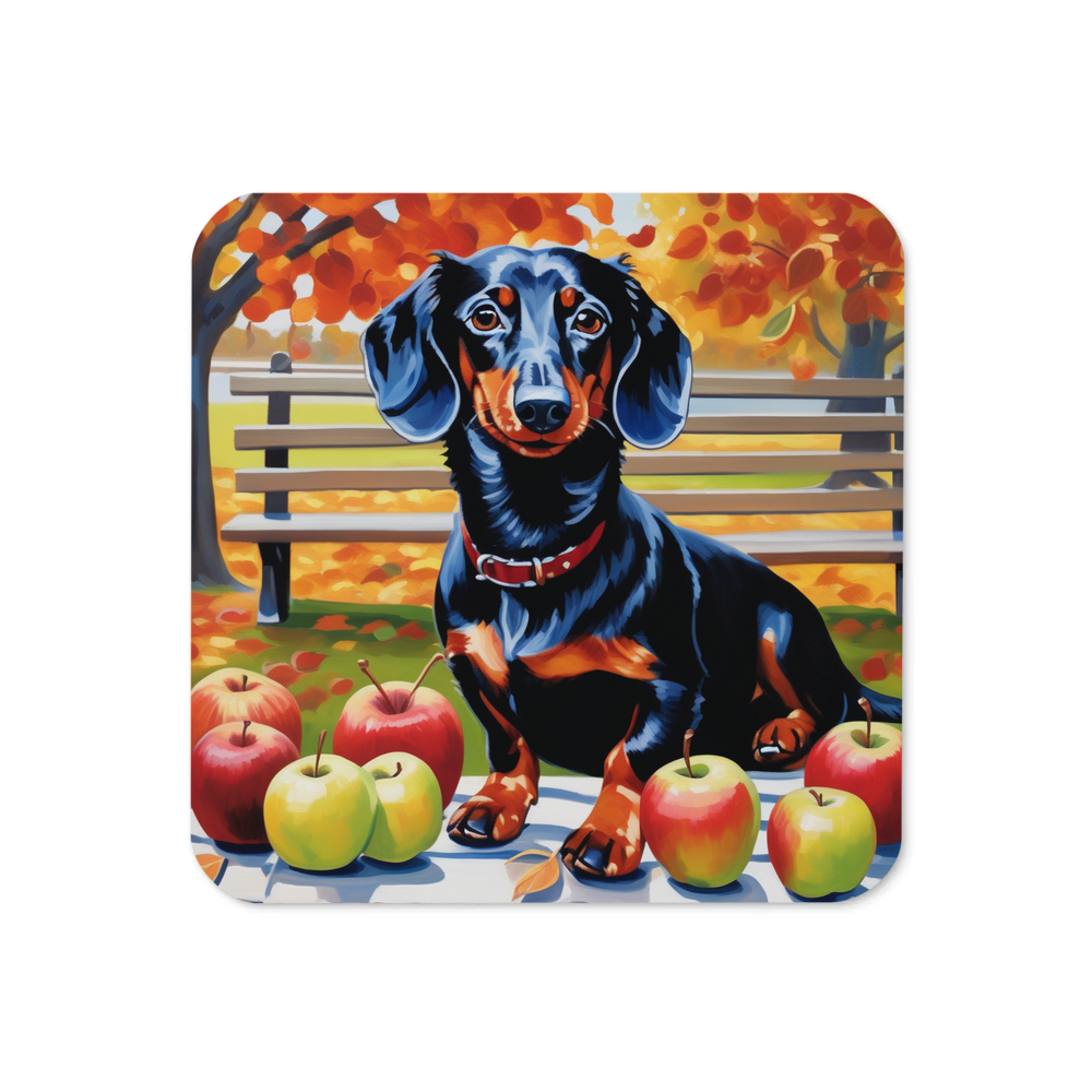 PugMug Custom Black Dachshund Coaster