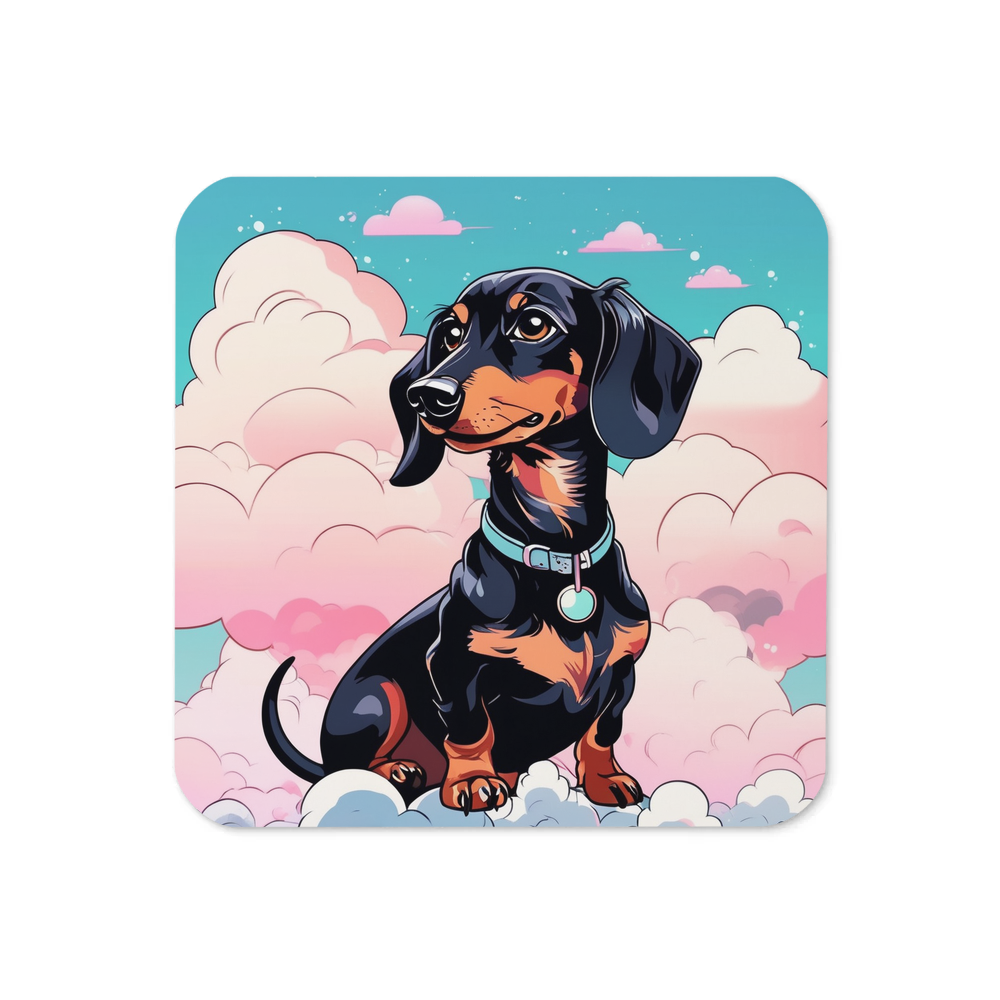 PugMug Custom Black Dachshund Coaster