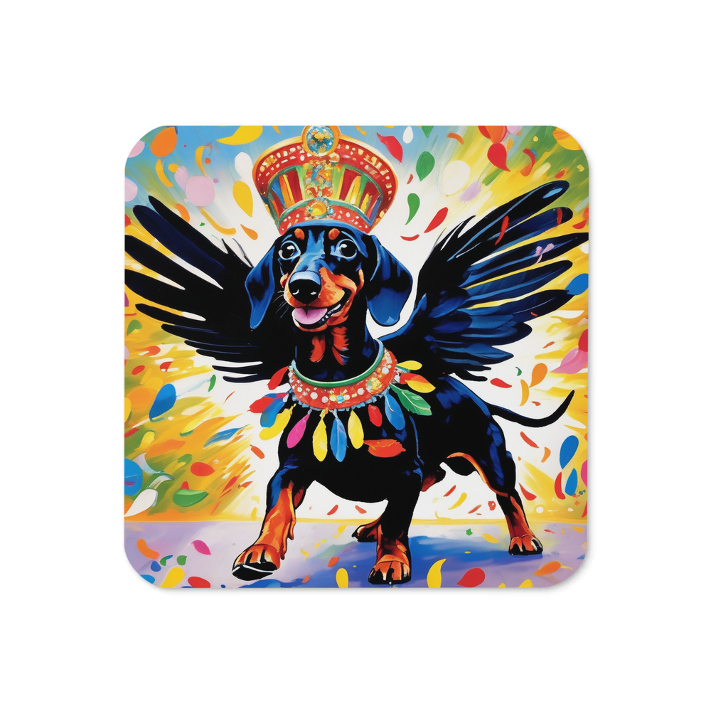 PugMug Custom Black Dachshund Coaster