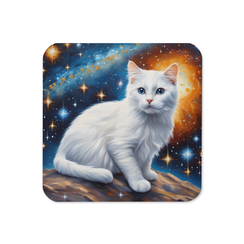 PugMug Custom White Companion Cat Coaster