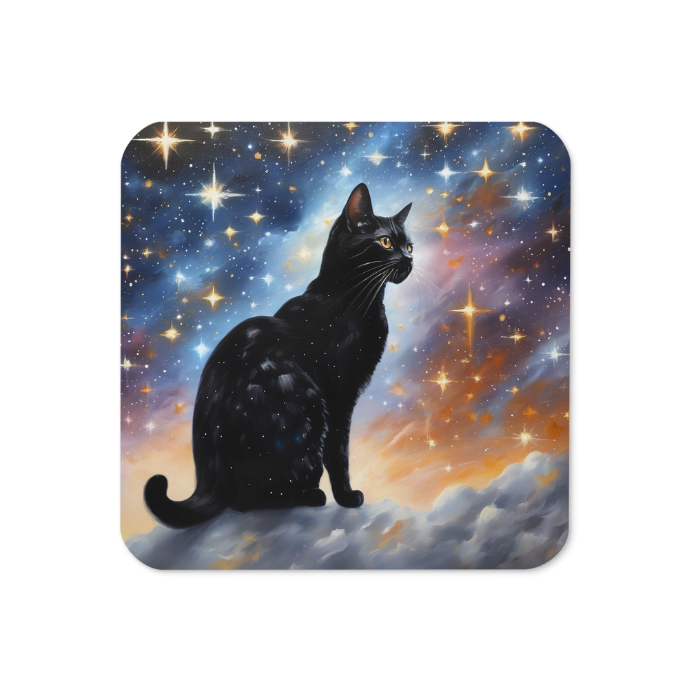 PugMug Custom Black American Shorthair Cat Coaster