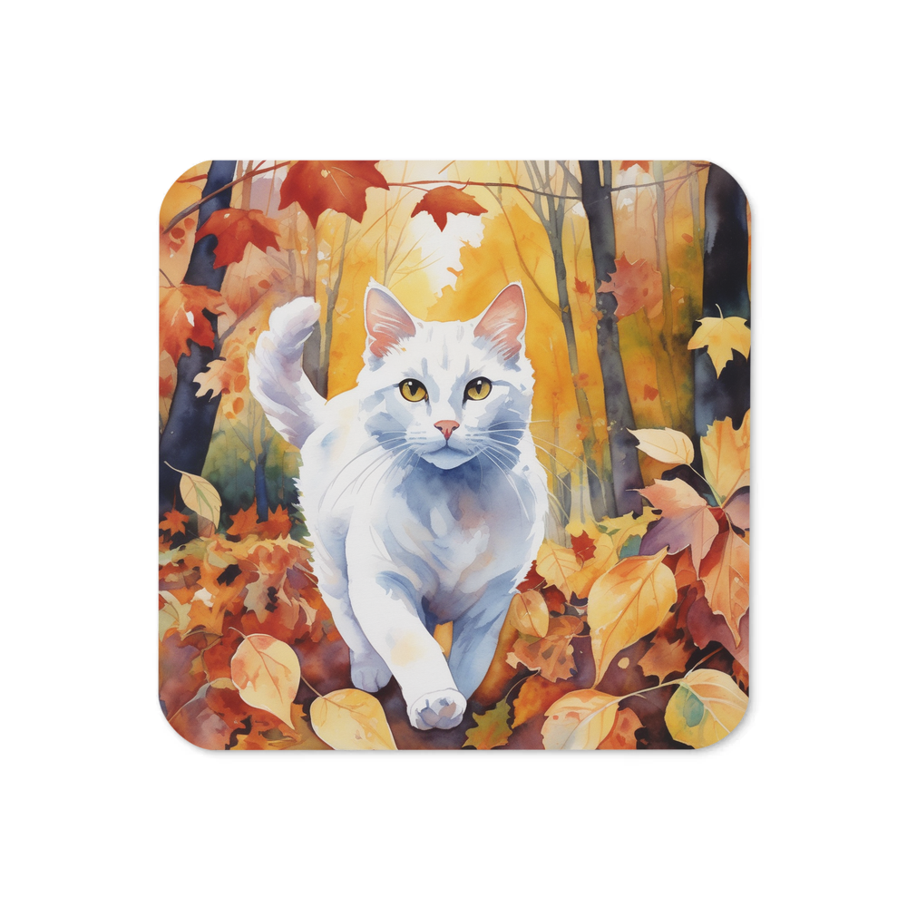 PugMug Custom White Companion Cat Coaster