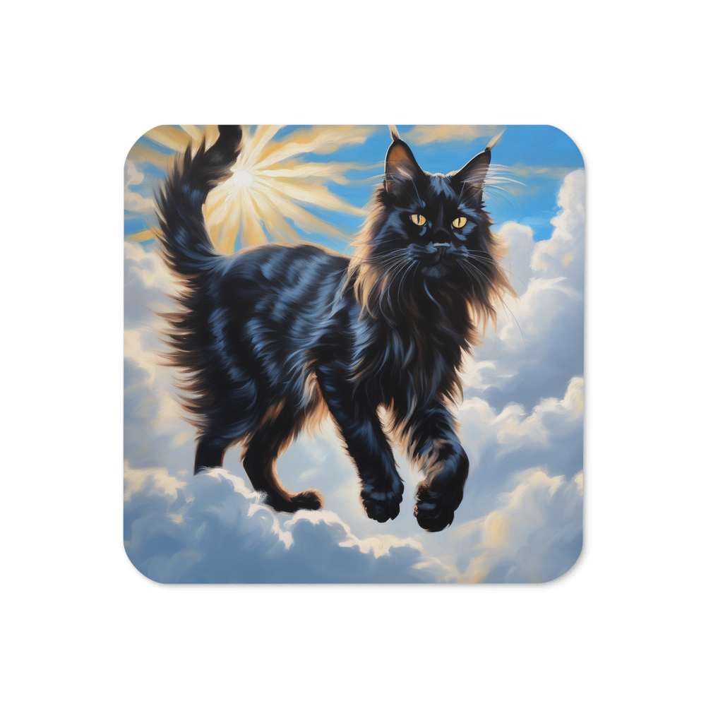 PugMug Custom Black Maine Coon Cat Coaster