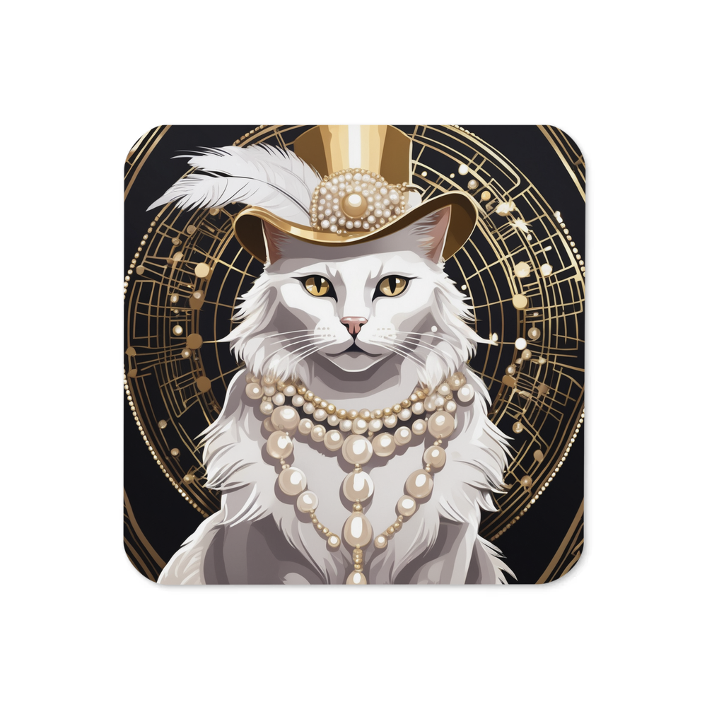 PugMug Custom White Companion Cat Coaster