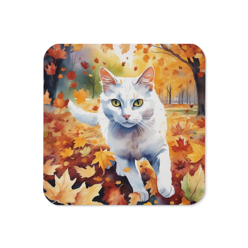 PugMug Custom White Companion Cat Coaster