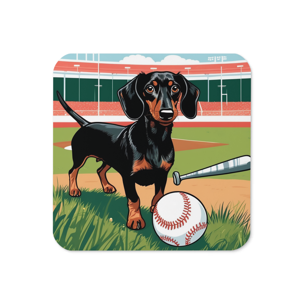 PugMug Custom Black Dachshund Coaster