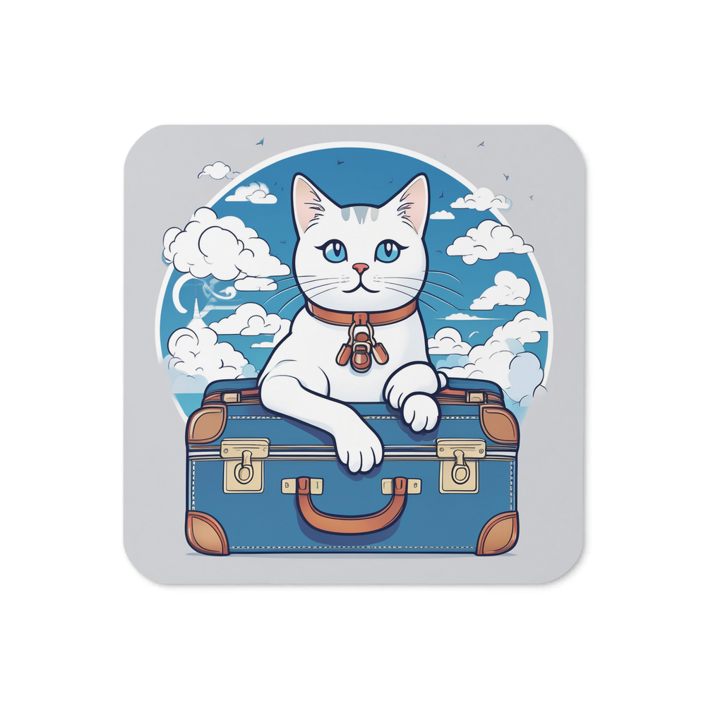 PugMug Custom White Companion Cat Coaster