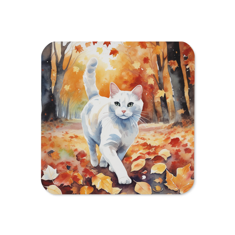 PugMug Custom White Companion Cat Coaster