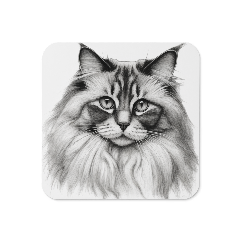PugMug Custom Tabby Ragdoll Cat Coaster