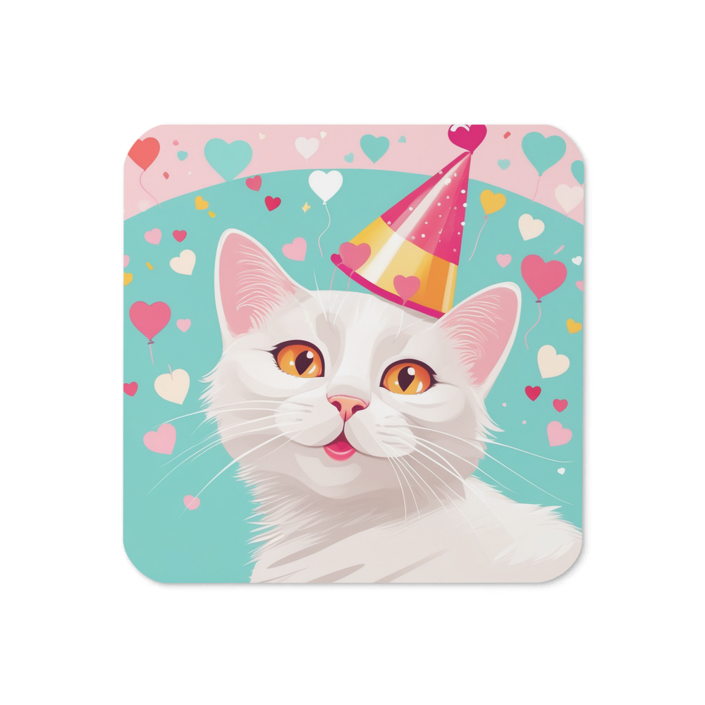 PugMug Custom White Companion Cat Coaster