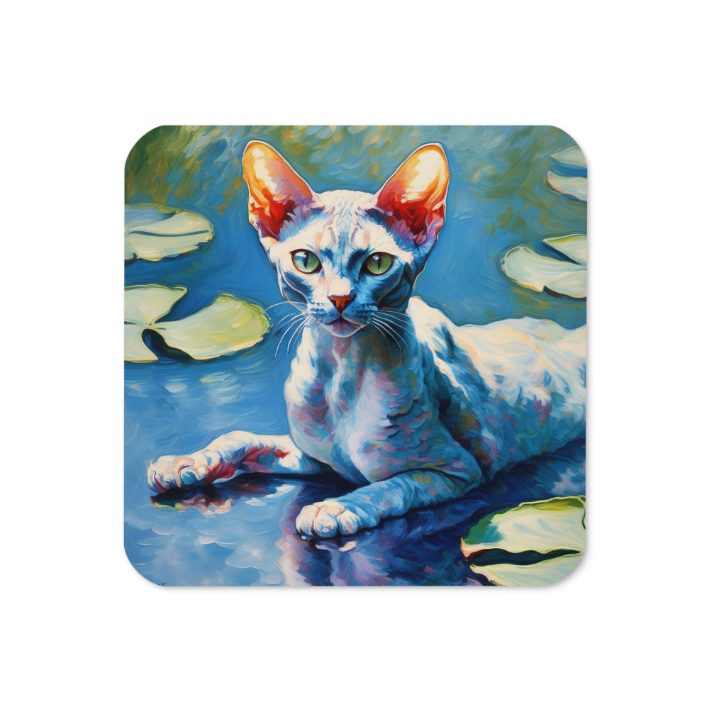 PugMug Custom Tabby Devon Rex Cat Coaster