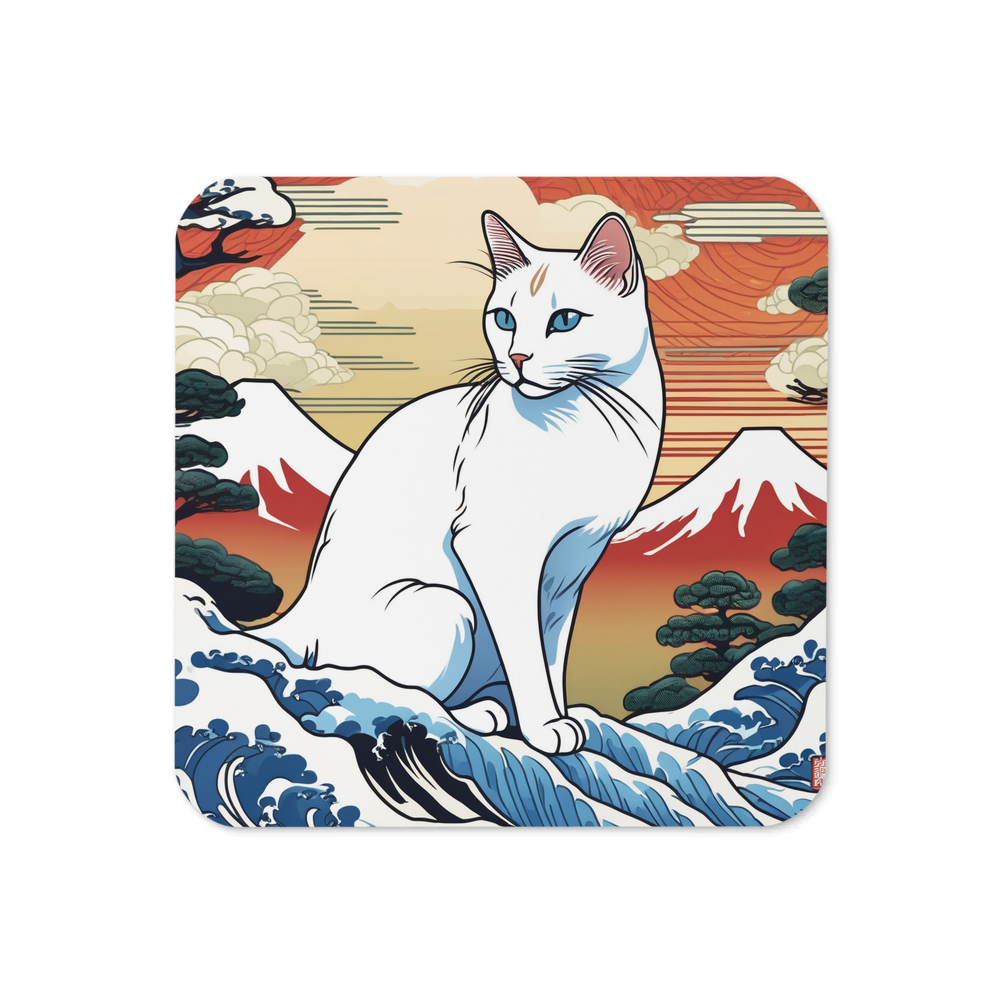 PugMug Custom White Companion Cat Coaster