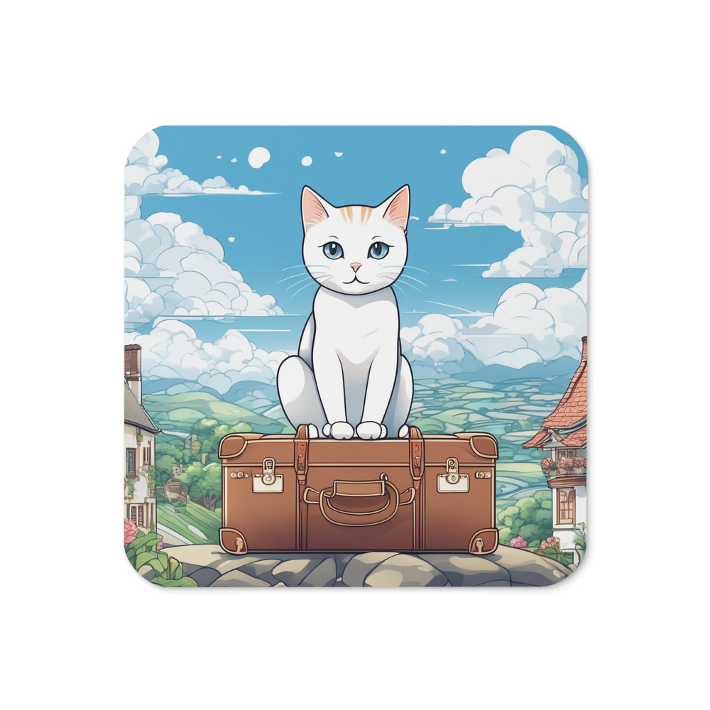 PugMug Custom White Companion Cat Coaster