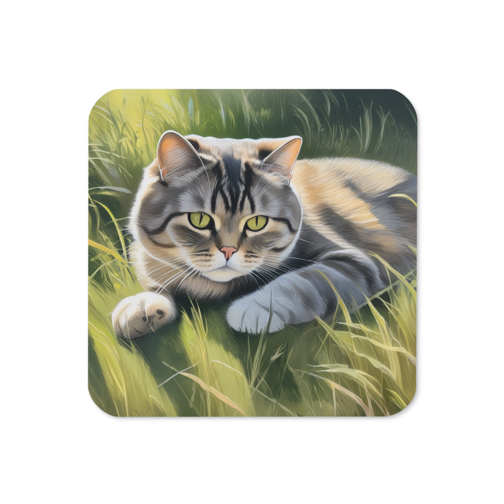 PugMug Custom Tabby Scottish Fold Cat Coaster