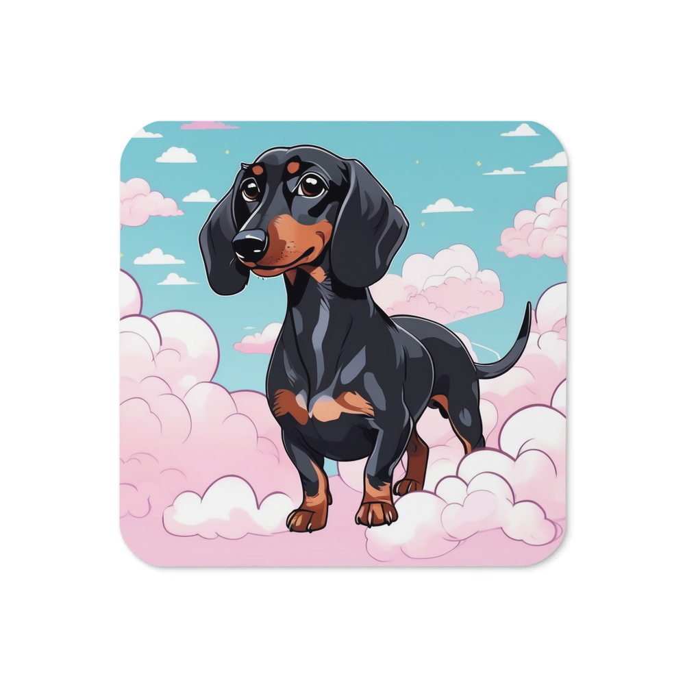 PugMug Custom Black Dachshund Coaster