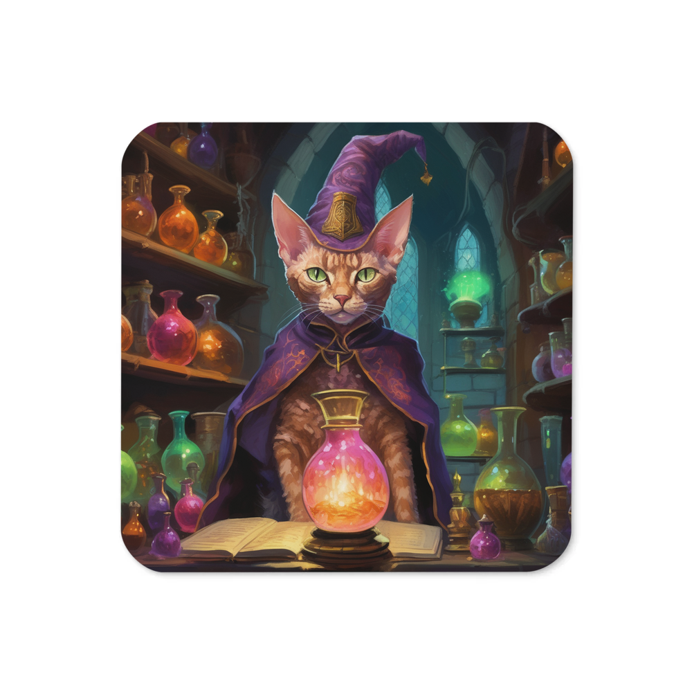 PugMug Custom Tabby Devon Rex Cat Coaster