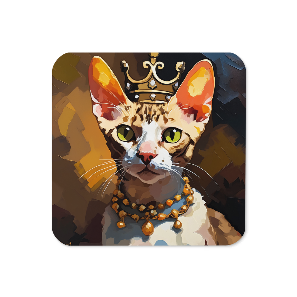 PugMug Custom Tabby Devon Rex Cat Coaster