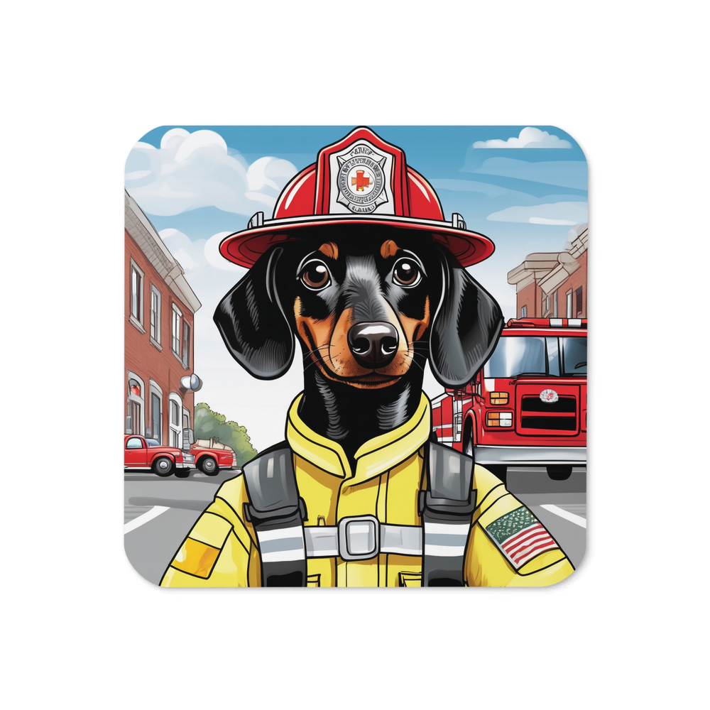 PugMug Custom Black Dachshund Coaster